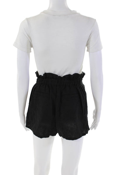 Misa Womens Linen Ruffle Trim Studded Tie Closure Wrap Skort Black Size XS