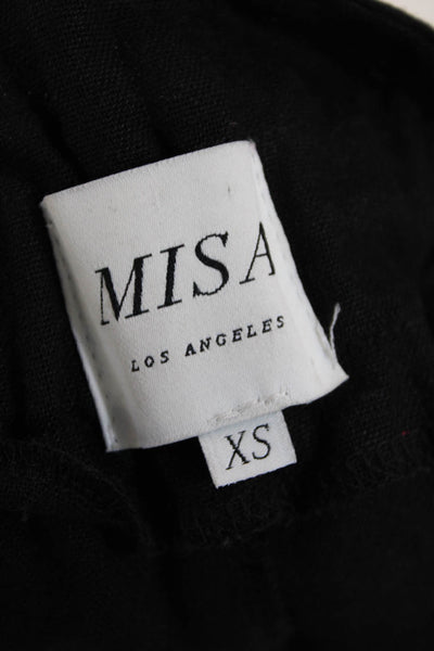 Misa Womens Linen Ruffle Trim Studded Tie Closure Wrap Skort Black Size XS