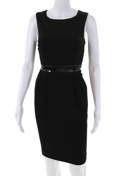 D&G Dolce & Gabbana Womens Patent Leather Trim Pencil Dress Black Size 36