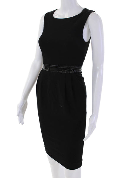 D&G Dolce & Gabbana Womens Patent Leather Trim Pencil Dress Black Size 36