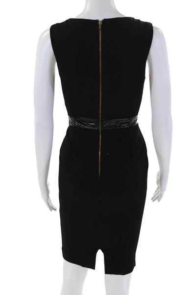D&G Dolce & Gabbana Womens Patent Leather Trim Pencil Dress Black Size 36