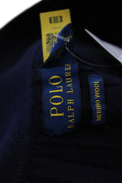 Polo Ralph Lauren Womens Wool Pleated Stretch A-Line Mini Skirt Blue Size M