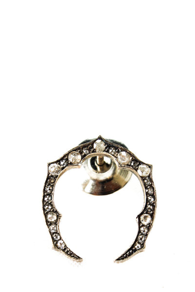Sylva & Cie Sterling Silver Diamond Horseshoe Pin 2.9g