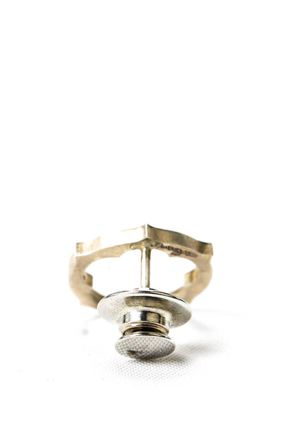 Sylva & Cie Sterling Silver Diamond Horseshoe Pin 2.9g