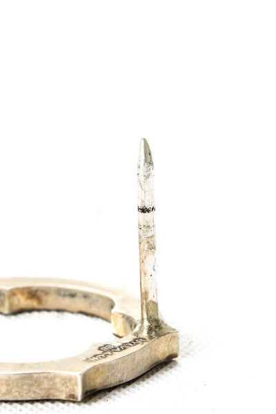 Sylva & Cie Sterling Silver Diamond Horseshoe Pin 2.9g
