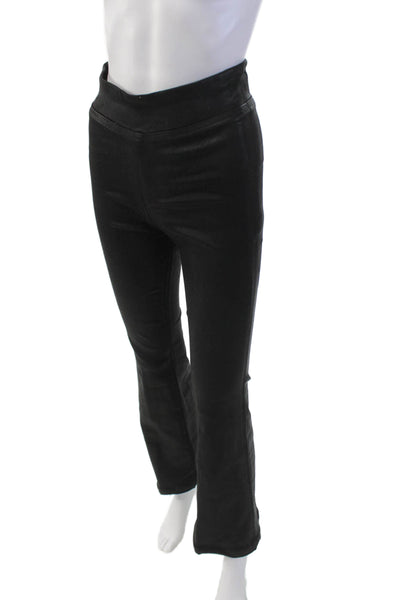Frame Womens High Rise Pull On The Jet Set Flare Leg Jeans Black Cotton Size 0