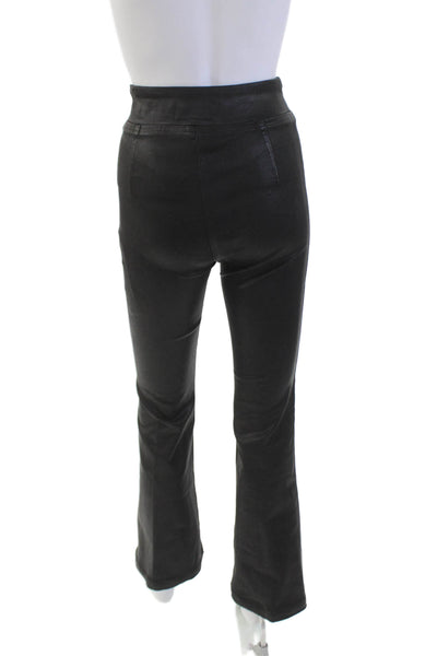 Frame Womens High Rise Pull On The Jet Set Flare Leg Jeans Black Cotton Size 0