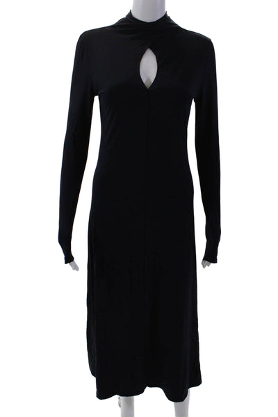 Modern Citizen Womens Cotton Keyhole Detail Neck Tie Maxi Dress Black Size XS