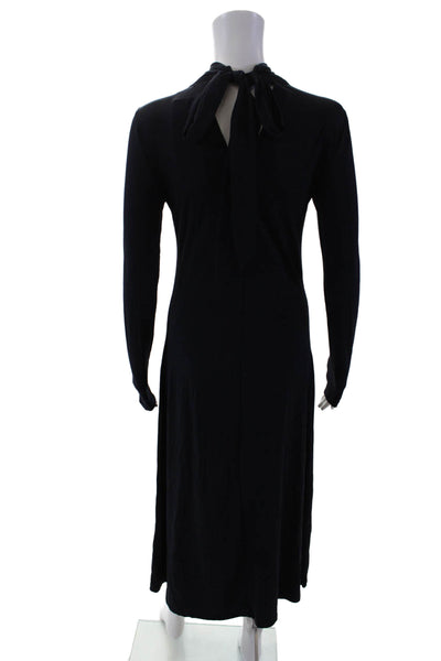 Modern Citizen Womens Cotton Keyhole Detail Neck Tie Maxi Dress Black Size XS