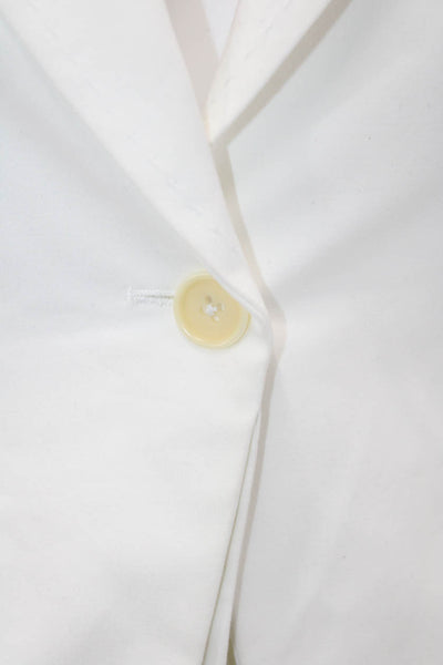 BCBG Max Azria Womens Button Down Angelina Jacket White Cotton Size Medium