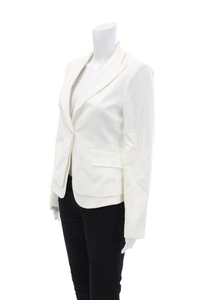 BCBG Max Azria Womens Button Down Angelina Jacket White Cotton Size Medium