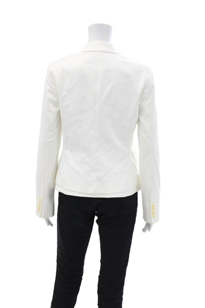 BCBG Max Azria Womens Button Down Angelina Jacket White Cotton Size Medium