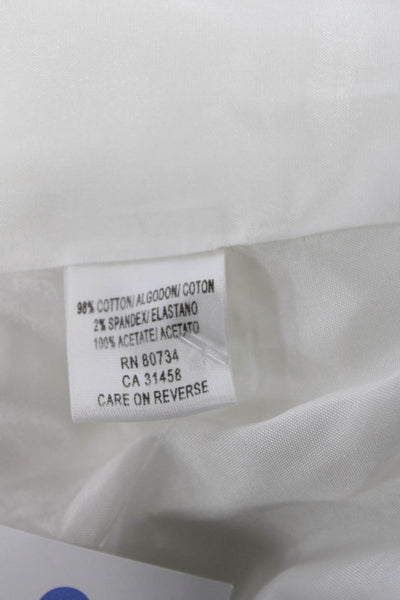 BCBG Max Azria Womens Button Down Angelina Jacket White Cotton Size Medium