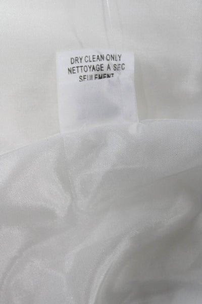 BCBG Max Azria Womens Button Down Angelina Jacket White Cotton Size Medium