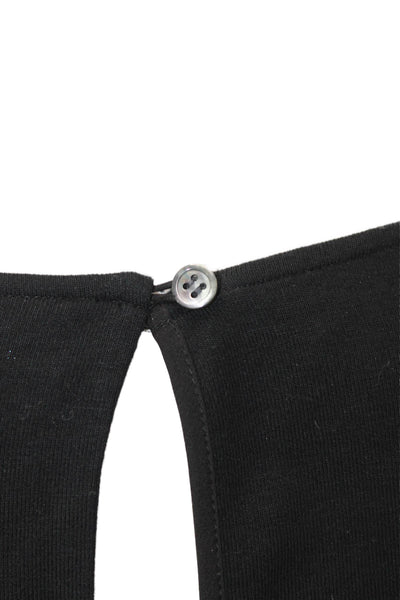 Theory Womens Ido Jersey Long Sleeves Lexanda Blouse Black Wool Size Small