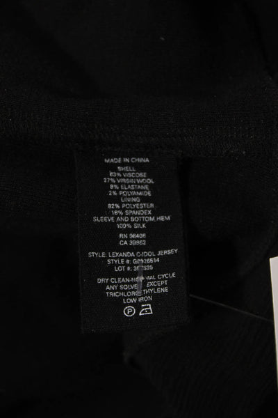 Theory Womens Ido Jersey Long Sleeves Lexanda Blouse Black Wool Size Small