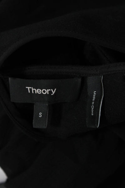 Theory Womens Ido Jersey Long Sleeves Lexanda Blouse Black Wool Size Small