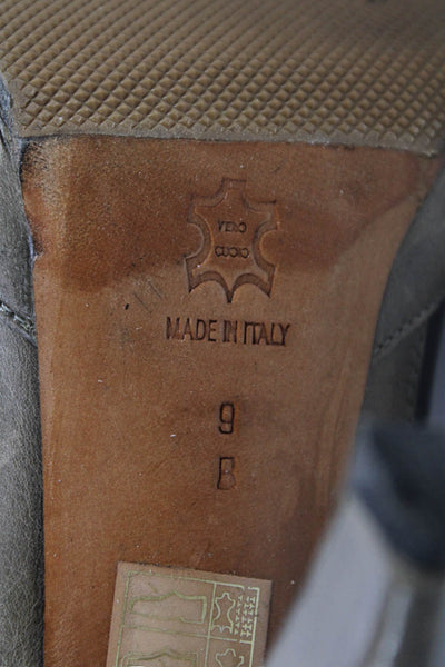 Loeffler Randall Womens Leather Lace Up Mesh Ankle Booties Graphite Gray Size 39