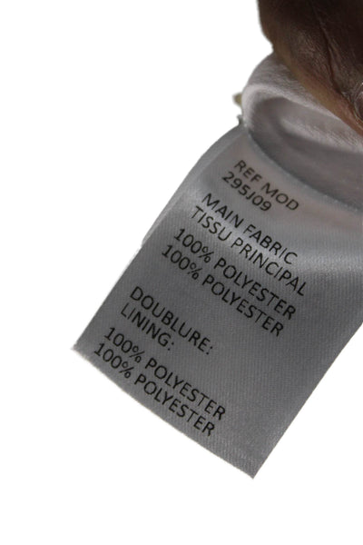 Carven Womens Abstract Printed Ruffle Hem Zipped Lined Mini Skirt White Size 42