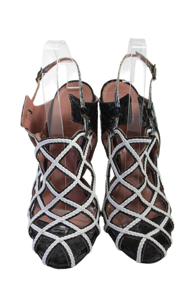 Derek Lam Womens Leather Open Toe Strappy Ankle Strap Heels Black Size EUR 39