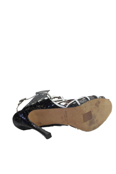 Derek Lam Womens Leather Open Toe Strappy Ankle Strap Heels Black Size EUR 39