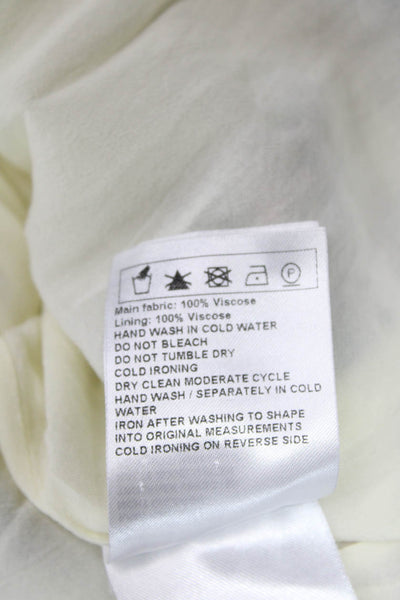 Ba&Sh Womens V Neck Long Sleeve Abstract Print Midi Dress Cream Size 6