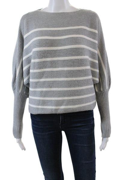 Joes Women's Dolman Sleeves Round Neck Pullover Sweater Gray Striped Size XS