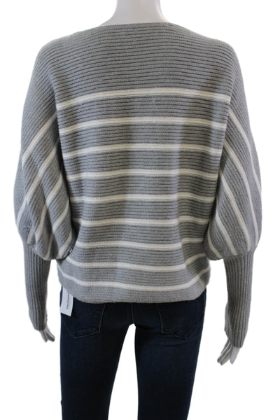Joes Women's Dolman Sleeves Round Neck Pullover Sweater Gray Striped Size XS
