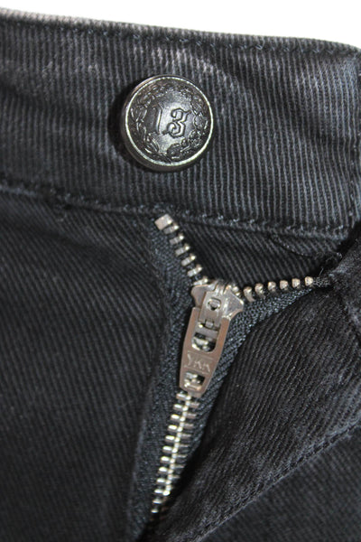 R13 Womens High Rise Kate Skinny Leg Jeans Raven Black Cotton Size 25