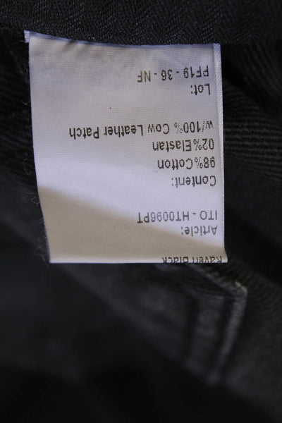 R13 Womens High Rise Kate Skinny Leg Jeans Raven Black Cotton Size 25