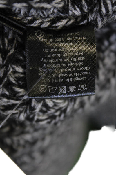 Max And Moi Womens Woven Knit Cardigan Sweater Gray Black Wool Size EUR 36