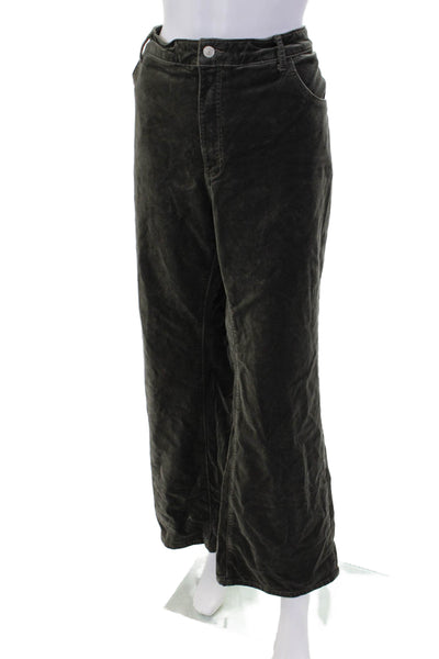 Pilcro and the Letterpress Anthropologie Womens Cotton Flare Pants Green Size 20