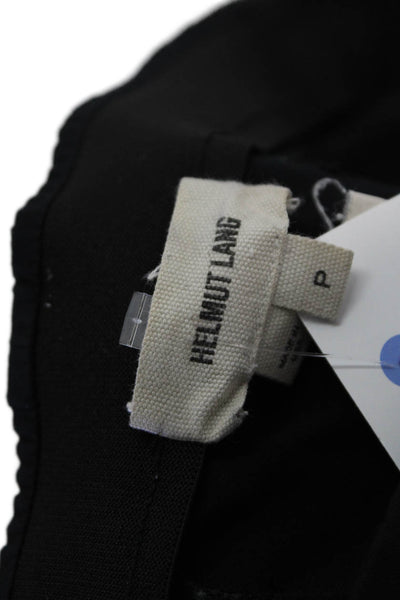 Helmut Lang Womens High Waisted Leather Panel Casual Leggings Black Size P