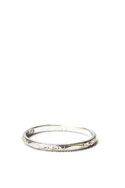 JR Wood and Sons Womens 900 Platinum Art Deco Style Band Ring Size 6 2.1g