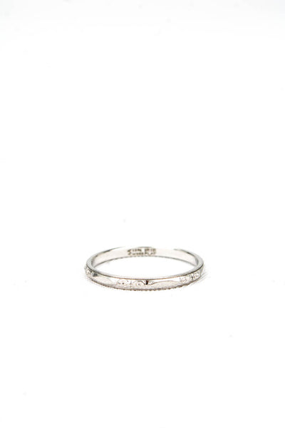 JR Wood and Sons Womens 900 Platinum Art Deco Style Band Ring Size 6 2.1g