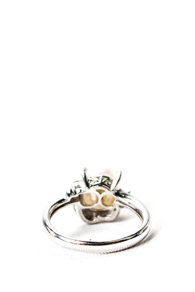 Designer Womens 900 Platinum Cultured 9mm True South Sea Pearl + Diamond Accent