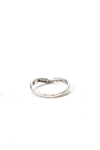 Designer Womens 900 Platinum Diamond Accent Curved Band Size 4.5 2.1g ~0.12CTW