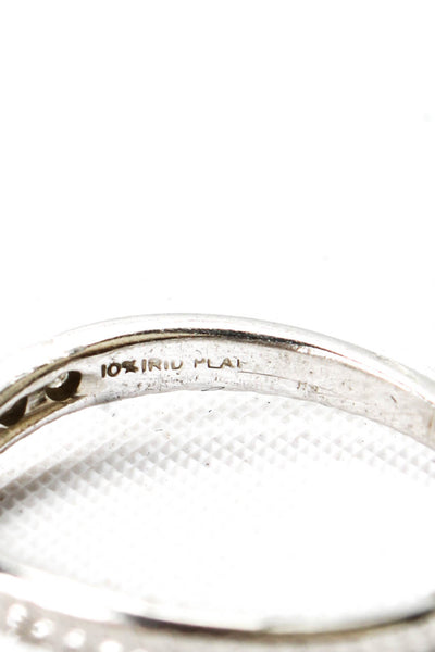 Designer Womens 900 Platinum Diamond Accent Curved Band Size 4.5 2.1g ~0.12CTW