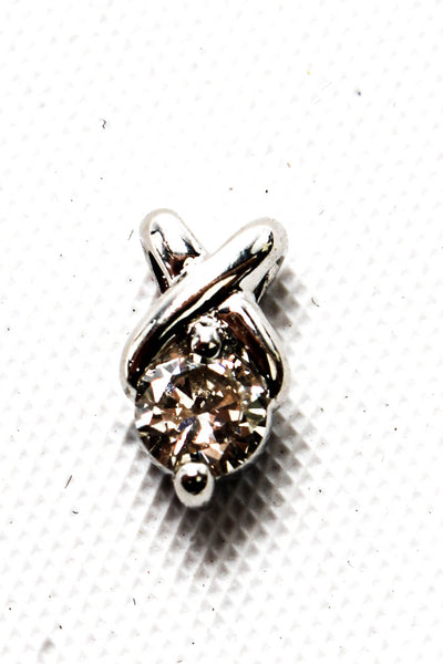 Designer Womens Platinum 0.20ct Diamond Slider Pendant .9g
