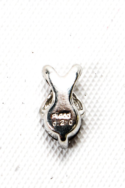 Designer Womens Platinum 0.20ct Diamond Slider Pendant .9g