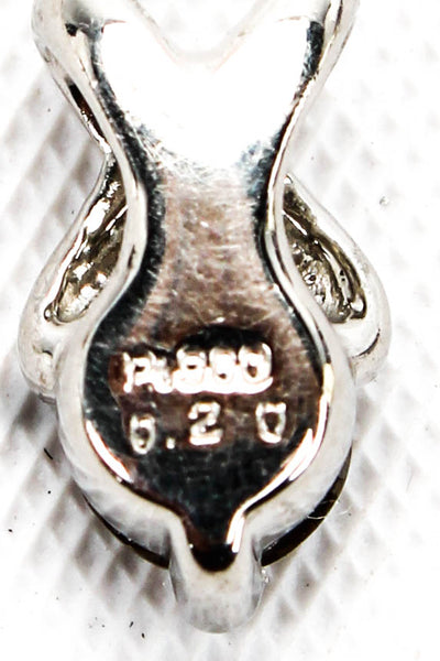 Designer Womens Platinum 0.20ct Diamond Slider Pendant .9g