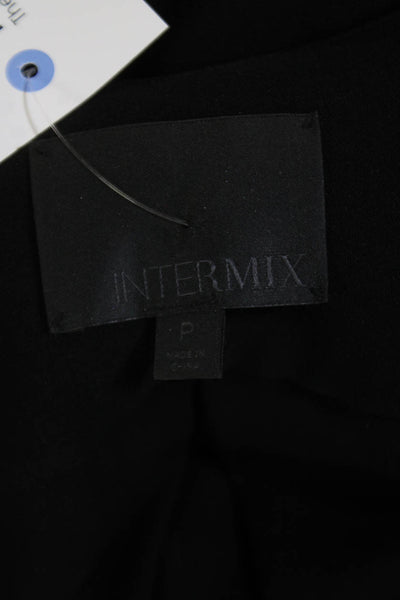 Intermix Womens Sleeveless V-Neck Layered Detail Romper Solid Black Size P