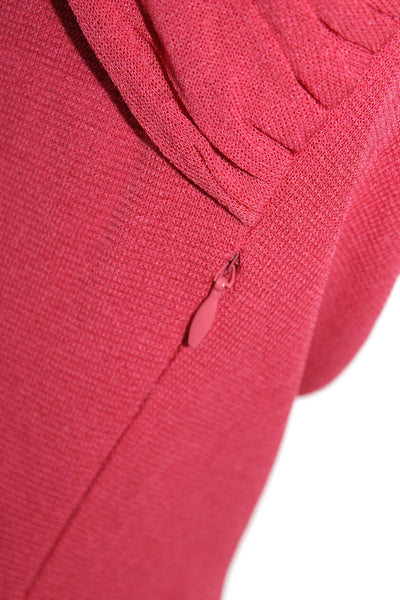 Giambattista Valli Womens Short Sleeves V Neck Body Con Dress Pink Size Small