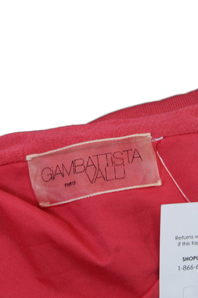 Giambattista Valli Womens Short Sleeves V Neck Body Con Dress Pink Size Small