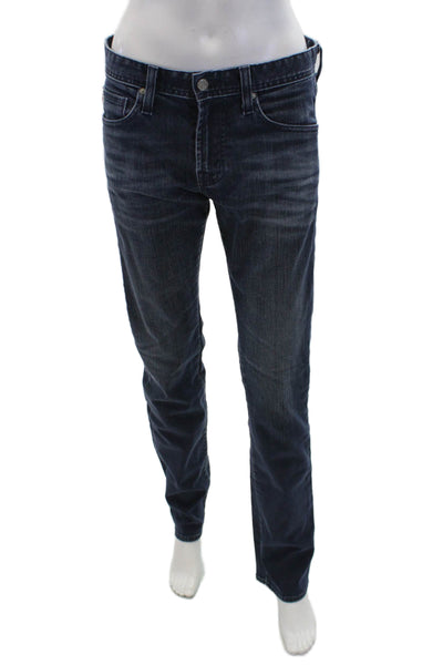 AG Women's Button Closure Dark Wash Five Pocket Straight Leg Denim Pants Size 30