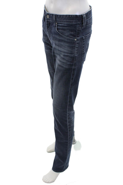 AG Women's Button Closure Dark Wash Five Pocket Straight Leg Denim Pants Size 30