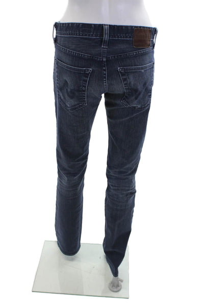 AG Women's Button Closure Dark Wash Five Pocket Straight Leg Denim Pants Size 30