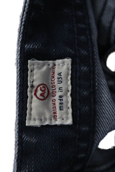 AG Women's Button Closure Dark Wash Five Pocket Straight Leg Denim Pants Size 30
