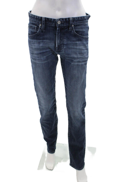 AG Women's Five Pocket Button Straight Leg Medium Wash Denim Pants Size 30