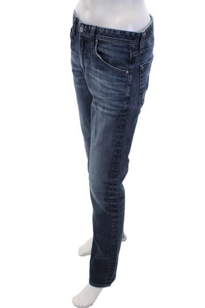 AG Women's Five Pocket Button Straight Leg Medium Wash Denim Pants Size 30